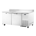 True TWT-67-HC~SPEC3 - Work Top Refrigerator, two-section, (2) solid doors, (4) shelves